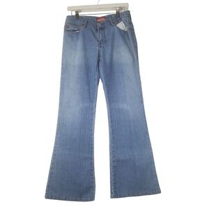 Unionbay Vintage Y2K Womens Boho Flare Jeans Size 32x32 Blue Light Wash Stretch